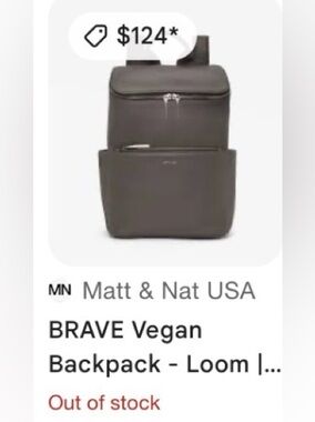 EUC Matt & Nat BRAVE Vegan Backpack